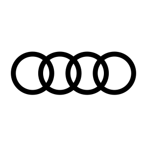 Das Logo von Audi mit transparentem Hintergrund.